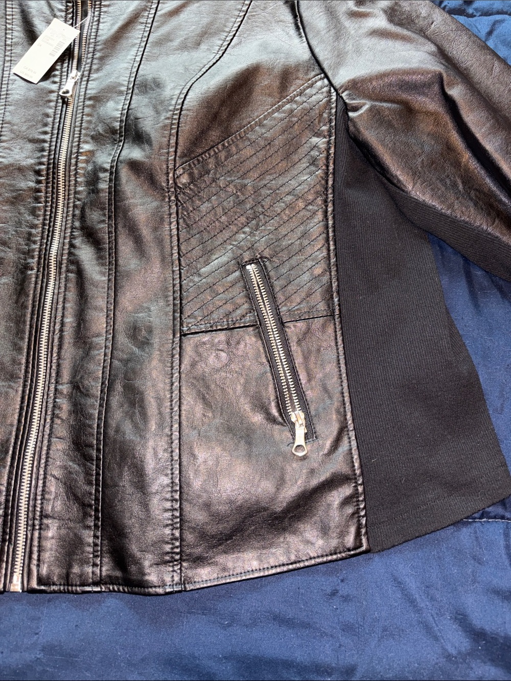 Maurices Black Faux Leather Jacket Plus Size Women’s 2X NEW - Picture 3 of 16